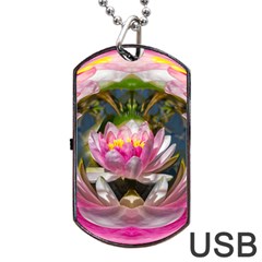 Flower Ornament Color Background Dog Tag Usb Flash (one Side) by Pakrebo