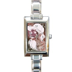 Galaxy Stars Giel Rectangle Italian Charm Watch by snowwhitegirl