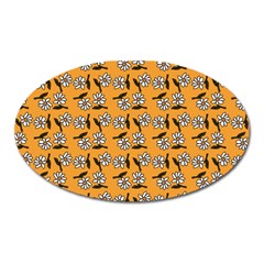 Daisy Orange Oval Magnet