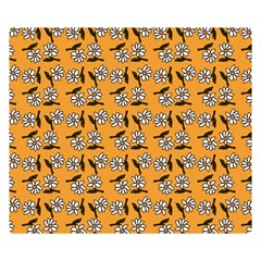 Daisy Orange Double Sided Flano Blanket (Small) 