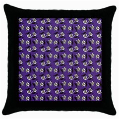 Daisy Purple Throw Pillow Case (black) by snowwhitegirl