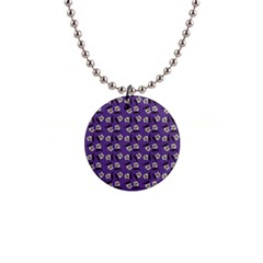 Daisy Purple 1  Button Necklace