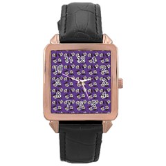 Daisy Purple Rose Gold Leather Watch 