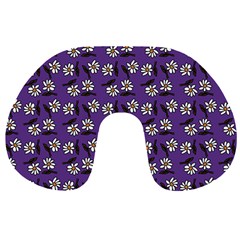 Daisy Purple Travel Neck Pillow by snowwhitegirl