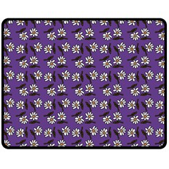 Daisy Purple Double Sided Fleece Blanket (medium)  by snowwhitegirl