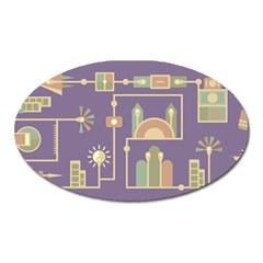 Background Infographic Travel Oval Magnet by Pakrebo