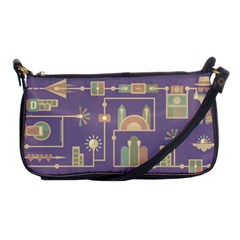 Background Infographic Travel Shoulder Clutch Bag by Pakrebo