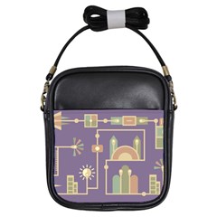 Background Infographic Travel Girls Sling Bag by Pakrebo