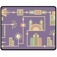 Background Infographic Travel Double Sided Fleece Blanket (medium)  by Pakrebo