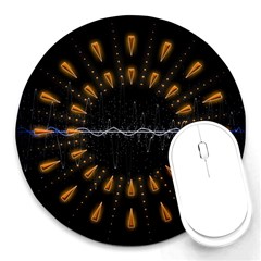 Background Pattern Bright Graphic Round Mousepads by Pakrebo