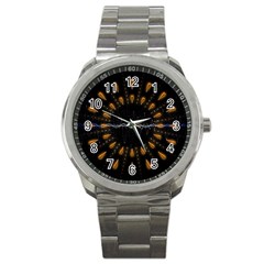 Background Pattern Bright Graphic Sport Metal Watch by Pakrebo