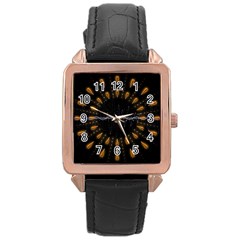 Background Pattern Bright Graphic Rose Gold Leather Watch  by Pakrebo