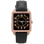 Background Pattern Bright Graphic Rose Gold Leather Watch  Front