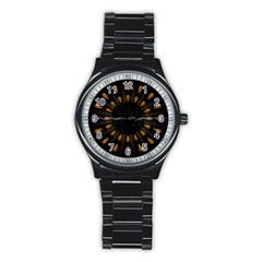 Background Pattern Bright Graphic Stainless Steel Round Watch by Pakrebo