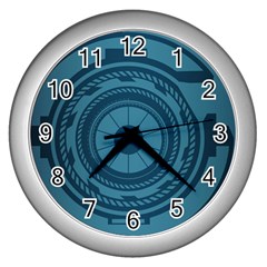 Technology Background Binary Wall Clock (silver) by Pakrebo