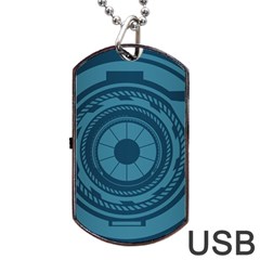 Technology Background Binary Dog Tag Usb Flash (one Side) by Pakrebo