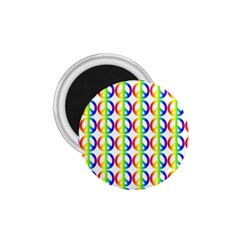 Retro Rainbow Gradient Peace Symbol 1 75  Magnets by Pakrebo