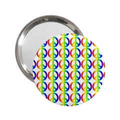 Retro Rainbow Gradient Peace Symbol 2 25  Handbag Mirrors by Pakrebo