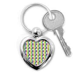 Retro Rainbow Gradient Peace Symbol Key Chain (heart) by Pakrebo