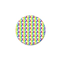 Retro Rainbow Gradient Peace Symbol Golf Ball Marker by Pakrebo