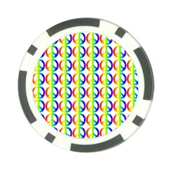 Retro Rainbow Gradient Peace Symbol Poker Chip Card Guard (10 Pack) by Pakrebo