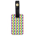 Retro Rainbow Gradient Peace Symbol Luggage Tag (one side) Front