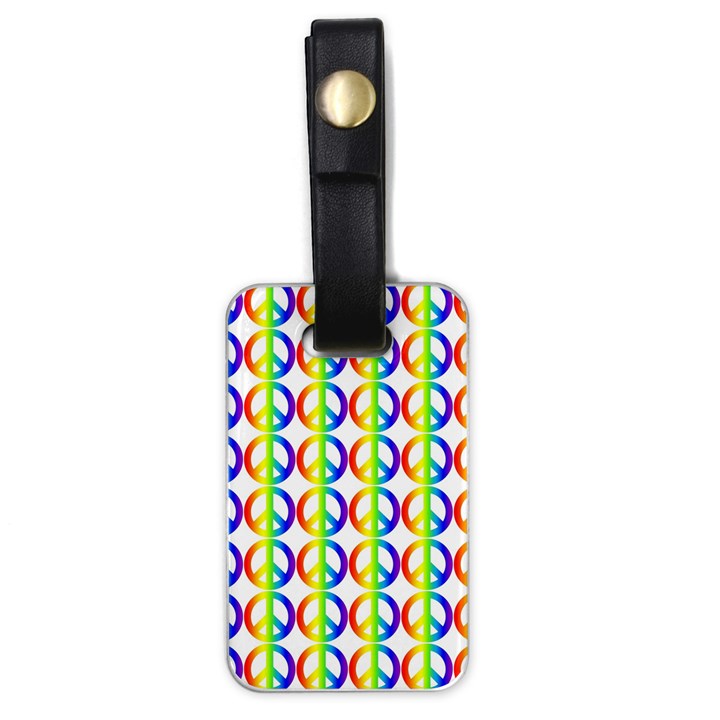 Retro Rainbow Gradient Peace Symbol Luggage Tag (one side)