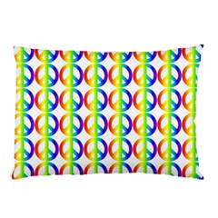 Retro Rainbow Gradient Peace Symbol Pillow Case (two Sides) by Pakrebo