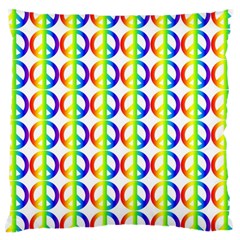 Retro Rainbow Gradient Peace Symbol Large Cushion Case (one Side) by Pakrebo