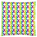 Retro Rainbow Gradient Peace Symbol Large Cushion Case (Two Sides) Front