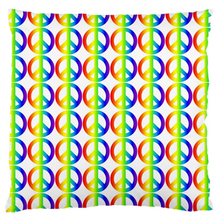 Retro Rainbow Gradient Peace Symbol Large Cushion Case (Two Sides)