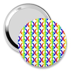 Retro Rainbow Gradient Peace Symbol 3  Handbag Mirrors by Pakrebo