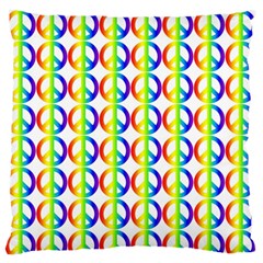 Retro Rainbow Gradient Peace Symbol Large Flano Cushion Case (one Side) by Pakrebo