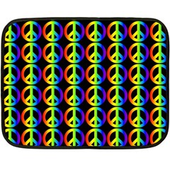 Retro Rainbow Gradient Peace Symbol Fleece Blanket (mini) by Pakrebo