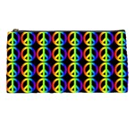 Retro Rainbow Gradient Peace Symbol Pencil Cases Front