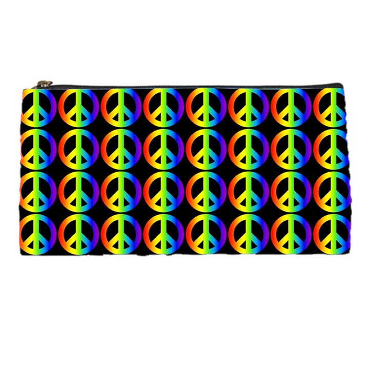 Retro Rainbow Gradient Peace Symbol Pencil Cases