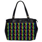 Retro Rainbow Gradient Peace Symbol Oversize Office Handbag Front