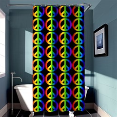 Retro Rainbow Gradient Peace Symbol Shower Curtain 36  X 72  (stall)  by Pakrebo