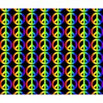 Retro Rainbow Gradient Peace Symbol Deluxe Canvas 14  x 11  (Stretched) 14  x 11  x 1.5  Stretched Canvas