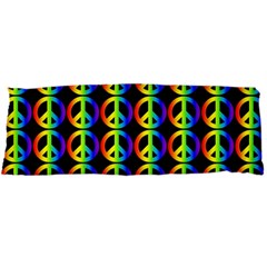 Retro Rainbow Gradient Peace Symbol Body Pillow Case Dakimakura (two Sides) by Pakrebo