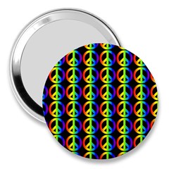 Retro Rainbow Gradient Peace Symbol 3  Handbag Mirrors by Pakrebo