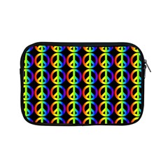 Retro Rainbow Gradient Peace Symbol Apple Ipad Mini Zipper Cases by Pakrebo