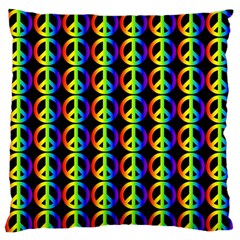 Retro Rainbow Gradient Peace Symbol Large Flano Cushion Case (one Side) by Pakrebo