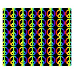 Retro Rainbow Gradient Peace Symbol Double Sided Flano Blanket (small)  by Pakrebo