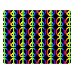 Retro Rainbow Gradient Peace Symbol Double Sided Flano Blanket (large)  by Pakrebo