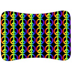 Retro Rainbow Gradient Peace Symbol Velour Seat Head Rest Cushion by Pakrebo