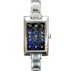 Neon Background Light Design Rectangle Italian Charm Watch by Pakrebo