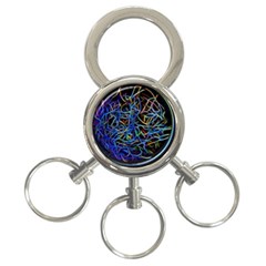 Neon Background Light Design 3-ring Key Chain by Pakrebo