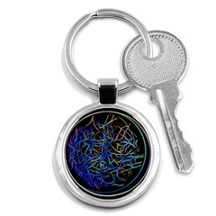 Neon Background Light Design Key Chain (round) by Pakrebo