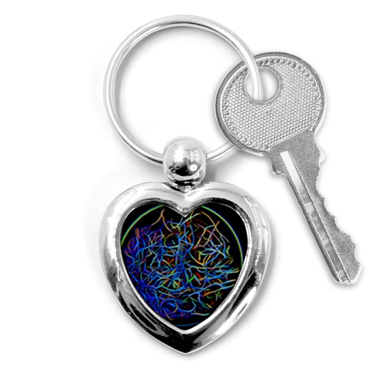 Neon Background Light Design Key Chain (Heart)